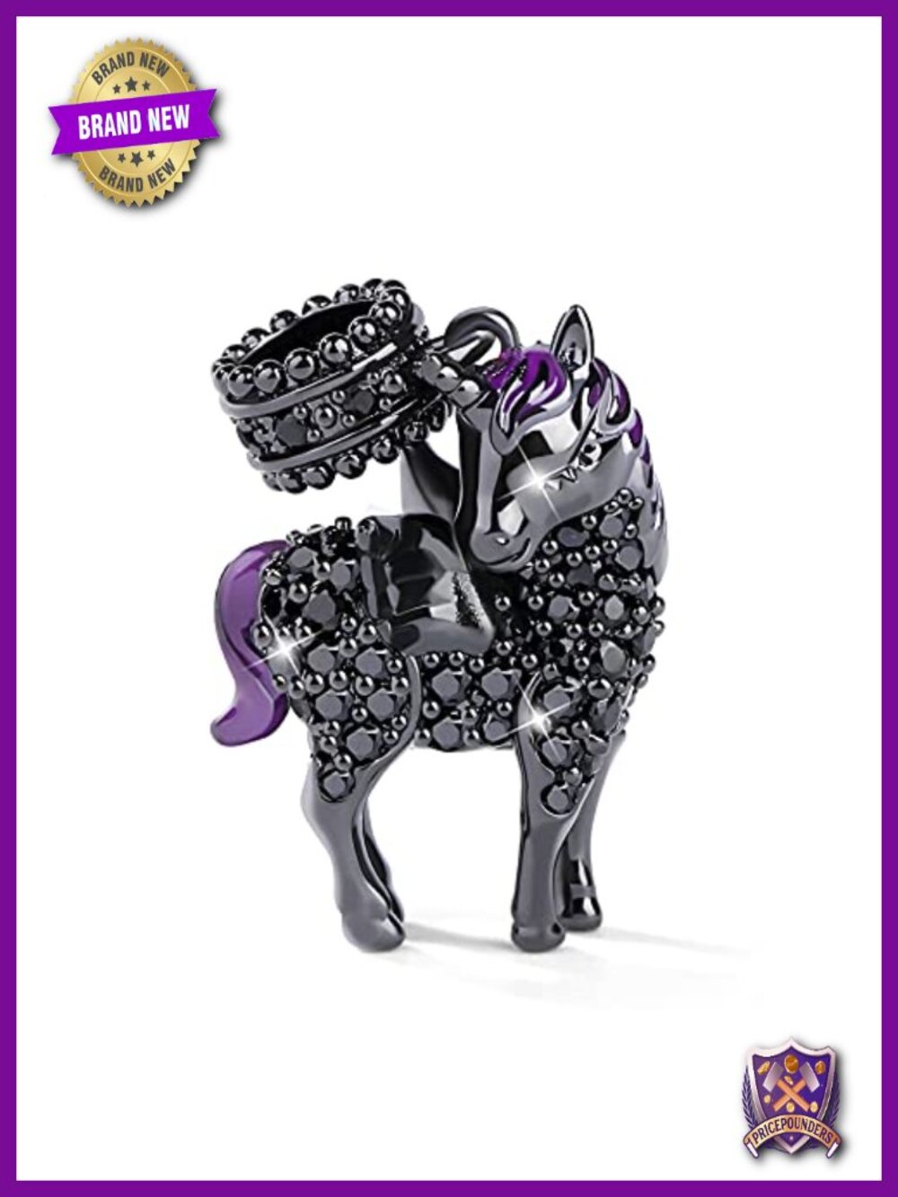 925 Sterling Silver Unicorn Charm Bead Pendant for Bracelet Necklace Women